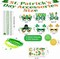 156Pcs St. Patricks Day Accessories Set, 6.8" Shamrock Glasses, 34" Bead Necklaces, Rubber Bracelets, Lucky Coins and Tattoos, Irish Party Favors Decorations Supplies for Parade (156 pcs)